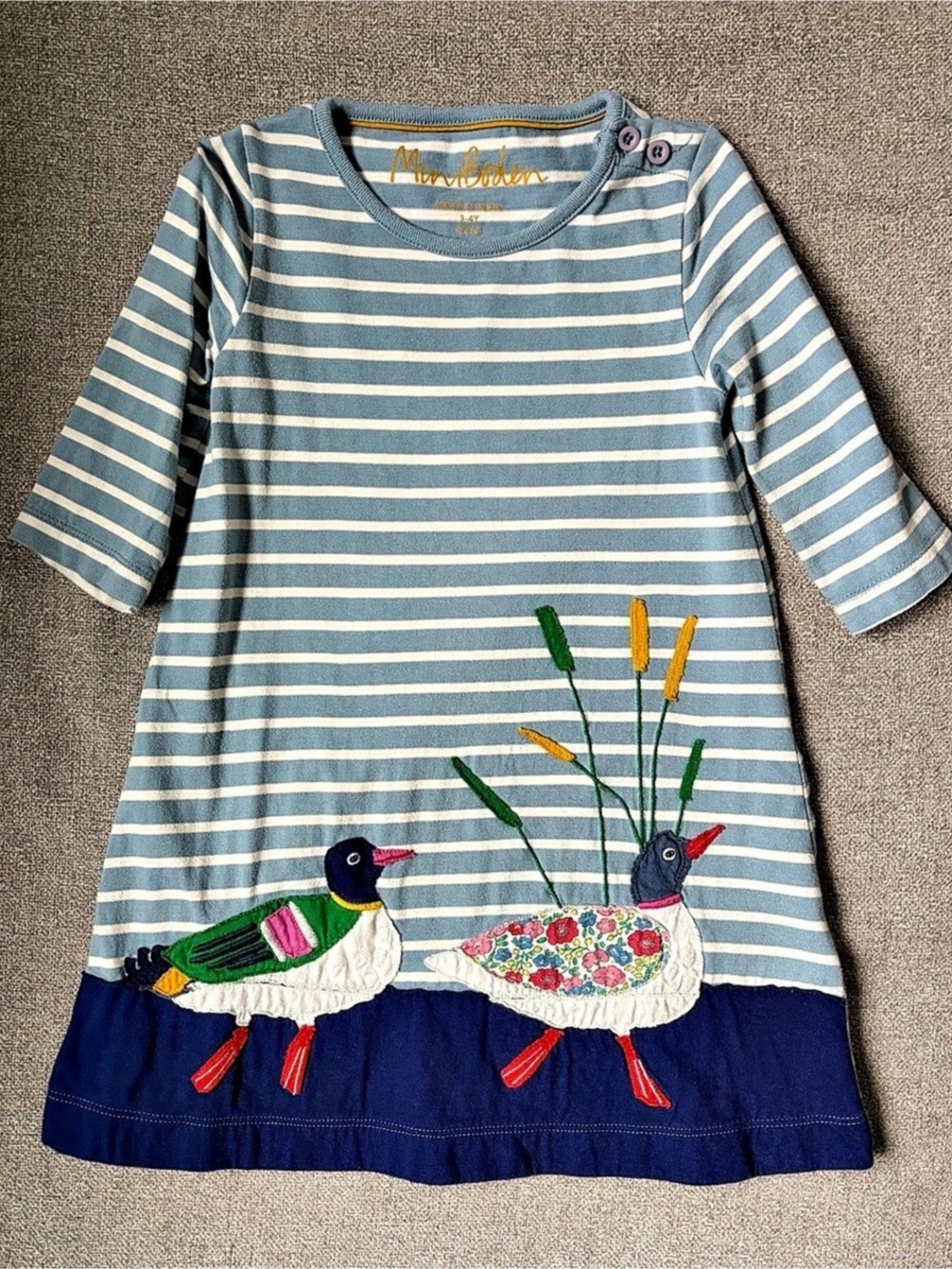 Mini Boden Ducks Appliqué dress